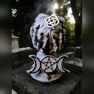 Pagan witch hands candle. Three in one. Wicca. Paganism. Intention candles....